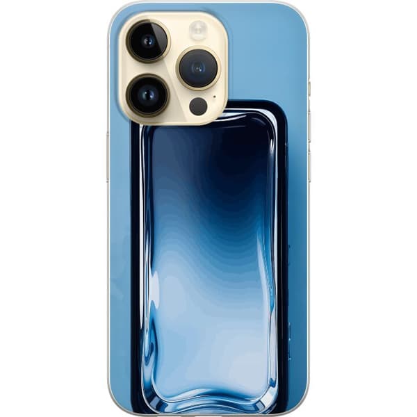 Kompatibel Mobilcover til Apple iPhone 15 Pro Abstrakt blå glaseffekt med bløde overgange og blanke reflektioner blå