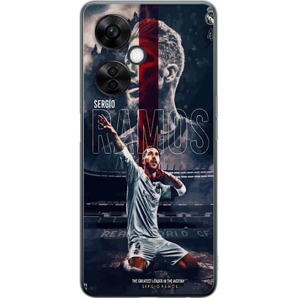 OnePlus Nord CE 3 Lite Gennemsigtig cover Ramos Fodboldlegende Motiv Spiller Real Madrid Spanien Tilbage Ikonisk Navn Fodboldstjerne Sport
