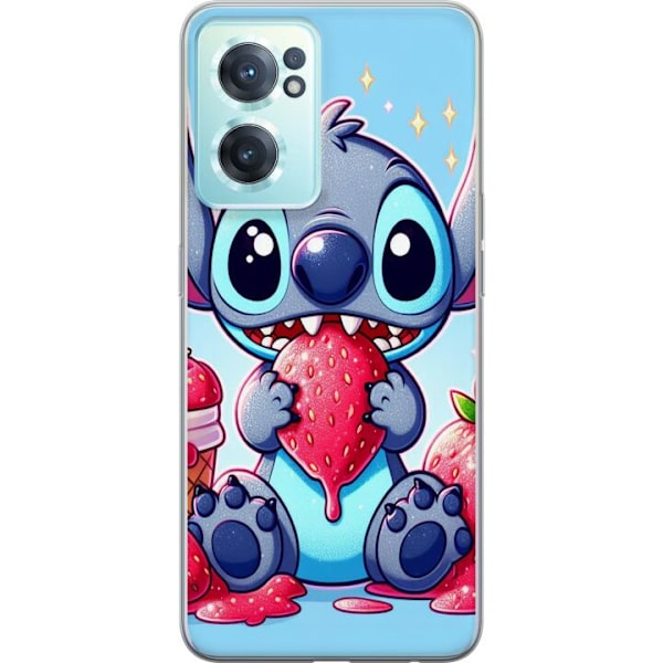 OnePlus Nord CE 2 5G Genomskinligt Skal Strawberry Stitch