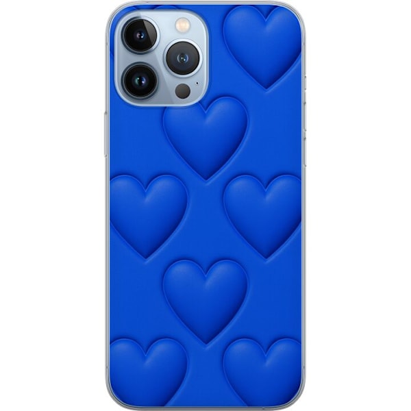 Apple iPhone 13 Pro Max Läpinäkyvä kuori Siniset Sydämet