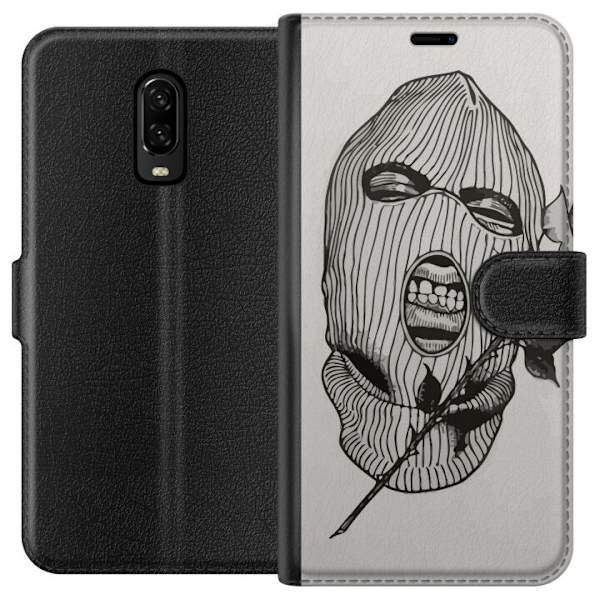 OnePlus 6T Tegnebogsetui Ski Maske Ros Streetwear Design Grafisk Motiv Spænding Urban Stil Gadekunst Maskerade Symbol