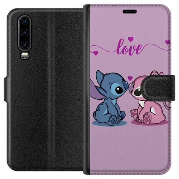 Huawei P30 Plånboksfodral Lilo & Stitch – Angel Edition