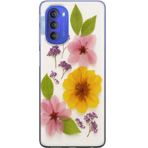 Motorola Moto G51 5G Läpinäkyvä kuori Painetut kukat
