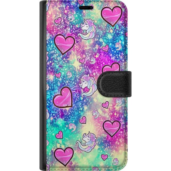 Kompatibelt Lommeboketui til Apple iPhone 12 mini Unicorn og hjerter