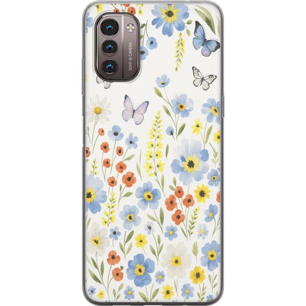 Nokia G21 Läpinäkyvä kuori Kesäkukat