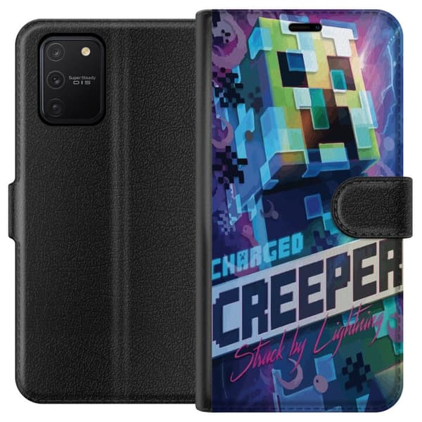 Kompatibel Tegnebogsetui til Samsung Galaxy S10 Lite Minecraft Creeper