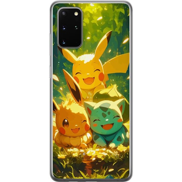 Samsung Galaxy S20+ Genomskinligt Skal Pixelmonster spelstil – färgstark design för retroälskande gamers