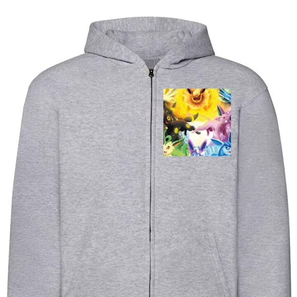 Zip-Hoodie | Hættetrøje med Lynlås til Voksne Pokemon grå XXL