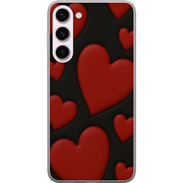 Samsung Galaxy S23+ Gennemsigtig cover Rød Fløjlshjerter