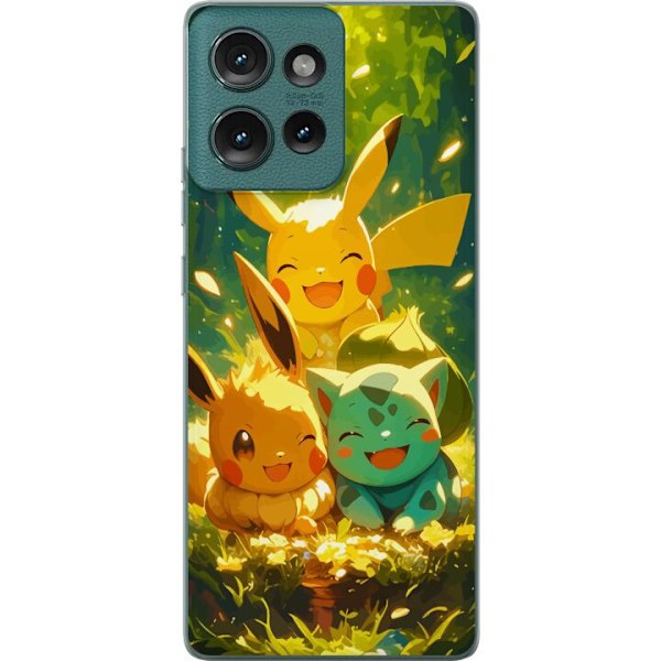 Motorola Edge 50 Läpinäkyvä kuori Pixelmonster pelityyli -