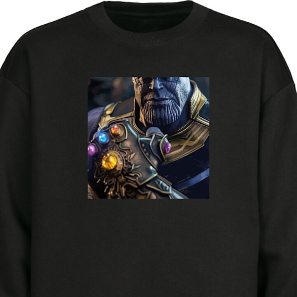 Sweatshirt för Vuxen | Klassisk Collegetröja Thanos Marvel svart M