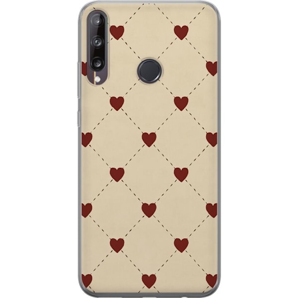 Huawei P40 lite E Läpinäkyvä kuori Sydänverkko