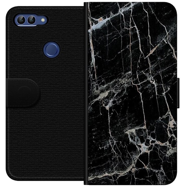Huawei P smart Tegnebogsetui Sort marmor