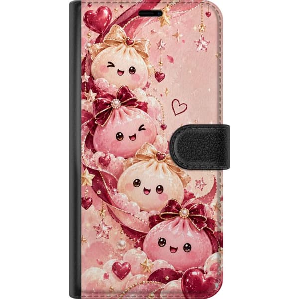 Kompatibelt Lommeboketui til Apple iPhone 5 Hjertevenner rosa