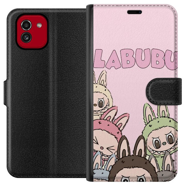Samsung Galaxy A03 Tegnebogsetui Labubu Pop Mart Karakterer Figurer Samlerobjekt Populær Figursærie Design Pop Mart Leksakskunst Motiv