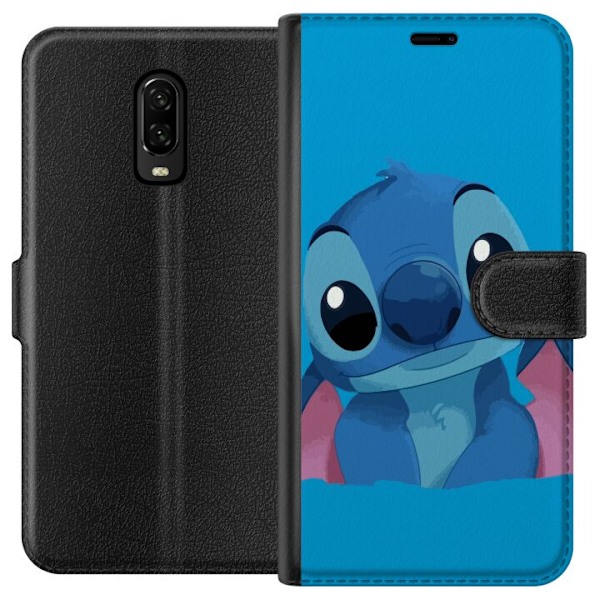 OnePlus 6T Tegnebogsetui Stitch Blå