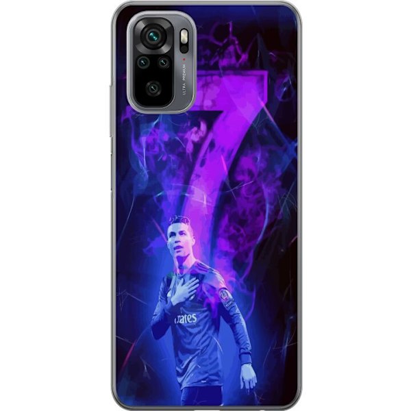 Xiaomi Redmi Note 10S Läpinäkyvä kuori Ronaldo 7 - Jalkapallolegenda Toiminnassa Fanien Puolesta