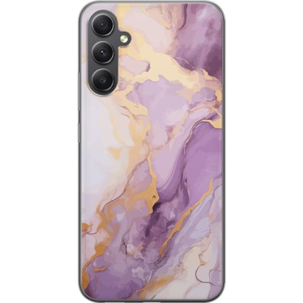 Samsung Galaxy A05s Genomskinligt Skal Marmor Lila Guld