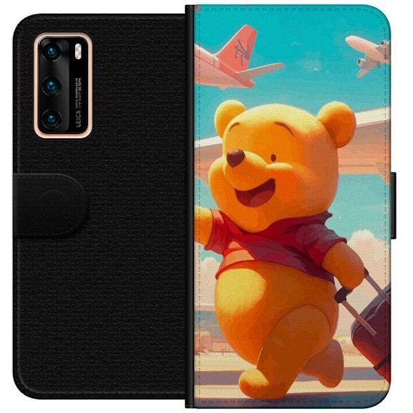 Huawei P40 Tegnebogsetui Nalle Puh Rejser