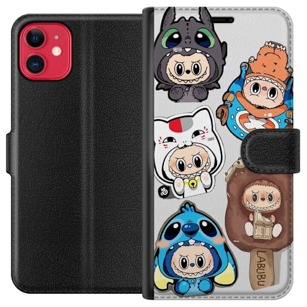 Apple iPhone 11 Plånboksfodral Labubu figursamling – Pop Ma