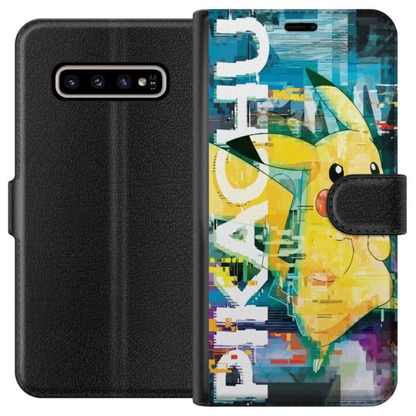Kompatibelt Lommeboketui til Samsung Galaxy S10+ Pikachu