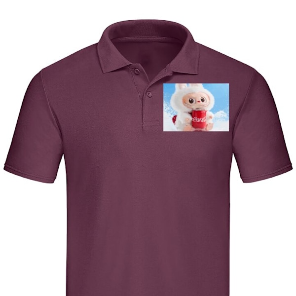Poloshirt til Voksen | Elegant Poloshirt Labubu Summer Edition Bordeaux Stor