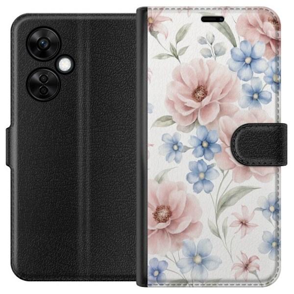 OnePlus Nord CE 3 Lite Tegnebogsetui Romantiske blomster