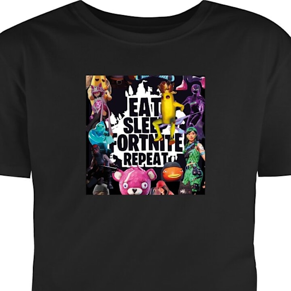 Barn-T-shirt | Bekväm T-shirt för Barn Fortnite svart 5-6 År