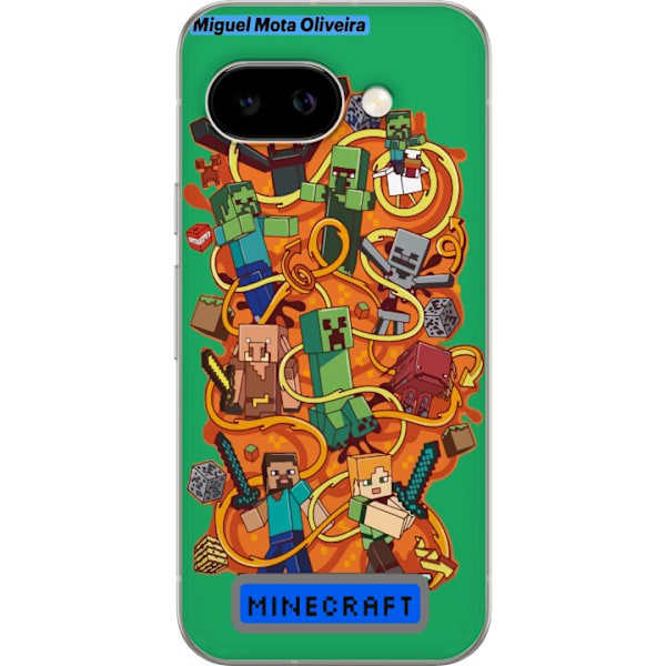 Google Pixel 9a Genomskinligt Skal Minecraft