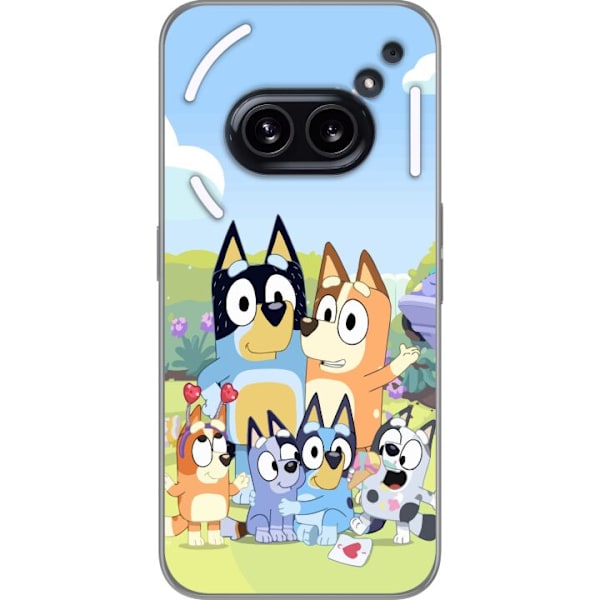 Nothing Phone (2a) Plus Läpinäkyvä kuori Bluey puhelinkotelo koko perheen kanssa värikkäässä suunnittelussa