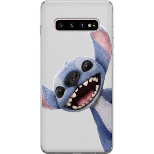 Samsung Galaxy S10+ Gjennomsiktig deksel Stitch i Fart - Kawaii Design for Fans & Barn