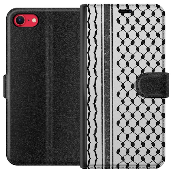 Apple iPhone 8 Lompakkokotelo Palestiinalainen kuvio - perinteiseen tyyliin inspiroima keffiyeh-kangas