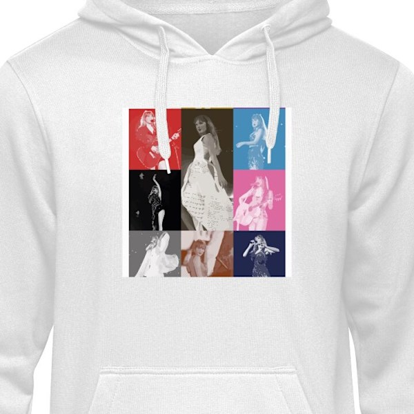 Hoodie för Vuxen | Bekväm Huvtröja Taylor Swift vit M