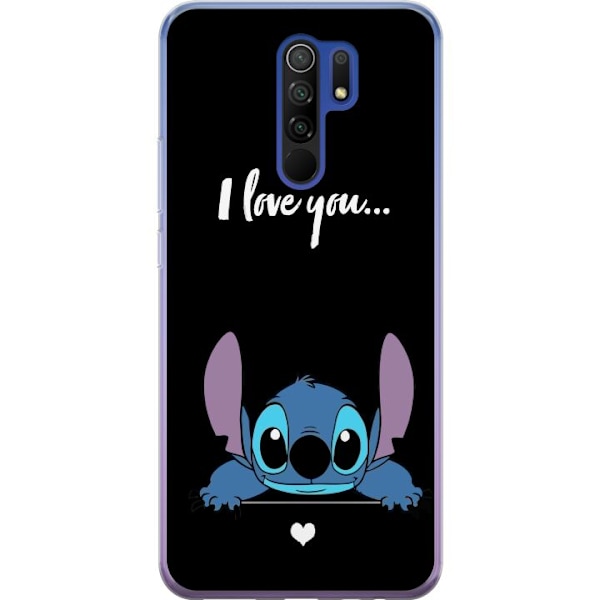 Xiaomi Redmi 9 Gennemsigtig cover Stitch Jeg Elsker Dig