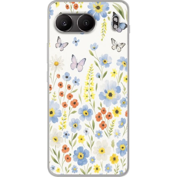 OnePlus Nord 4 Gennemsigtig cover Sommerblomster