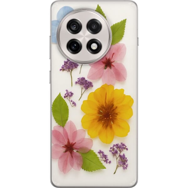 OnePlus 13R Gennemsigtig cover Pressede blomster