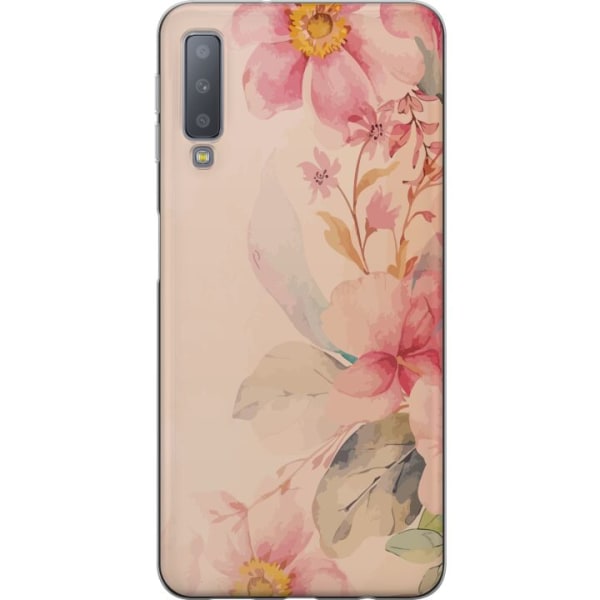 Samsung Galaxy A7 (2018) Genomskinligt Skal Färgglada Blommor
