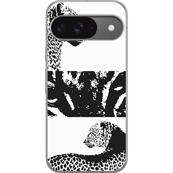Google Pixel 9 Läpinäkyvä kuori Leopard Faces