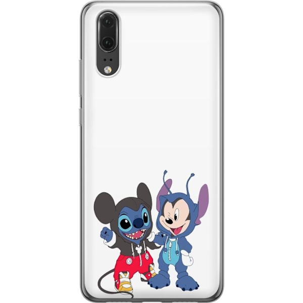 Huawei P20 Läpinäkyvä kuori Stitch Mikki Hiiri