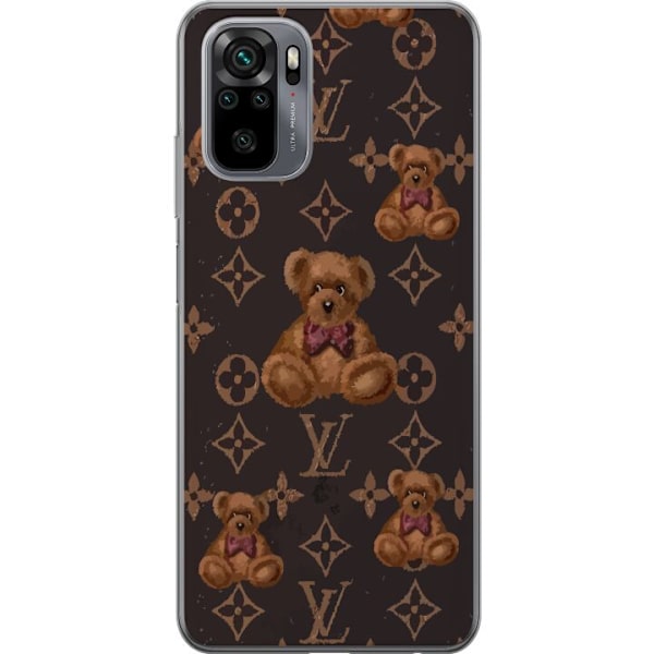 Xiaomi Redmi Note 10S Läpinäkyvä kuori Louis Vuitton Teddykarhu Kuvio Ylellinen Muotisuunnittelu Suosittu Motiivi Muoti-Trendi Ylelliset Asusteet