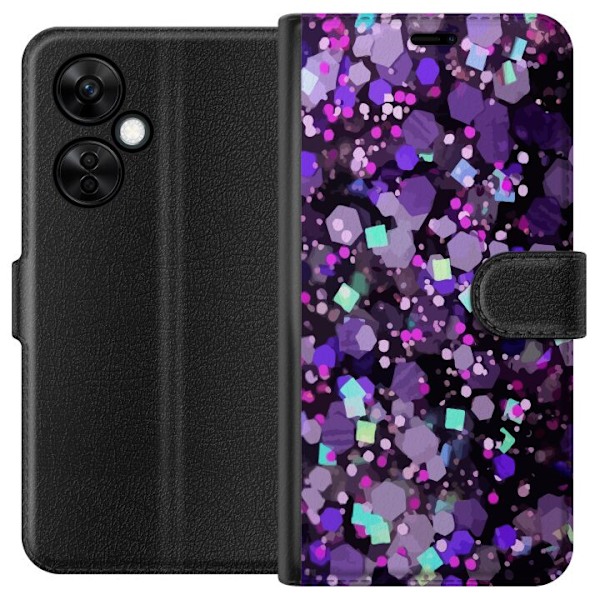 OnePlus Nord CE3 Plånboksfodral Lila Glitter