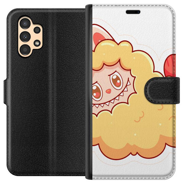 Samsung Galaxy A13 Lompakkokotelo Labubu Pesukarhu Pop Mart Hahmo Keräilyesine Söpö Suunnittelu Suosittu Teema Taideteos Leikkisarja
