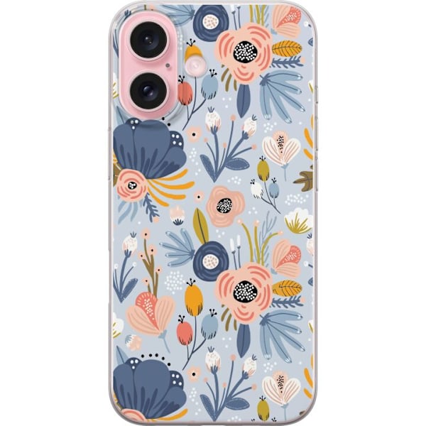 Apple iPhone 16 Gennemsigtig cover Blomster