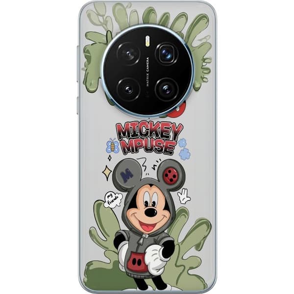 Kompatibelt Mobildeksel til Honor Magic7 Pro Mikke Mus i grå hettegenser med tegneseriedesign grå