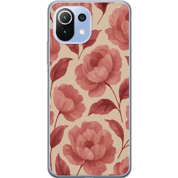 Xiaomi Mi 11 Lite Genomskinligt Skal Rose Bloom