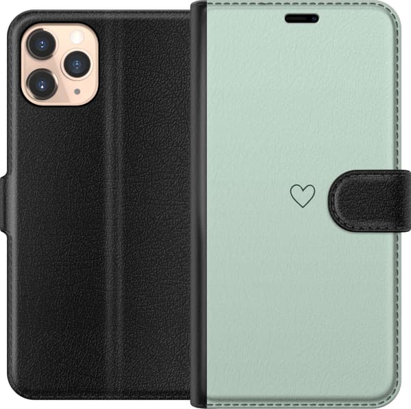 Kompatibel Tegnebogsetui til Apple iPhone 11 Pro Hjerte Grøn