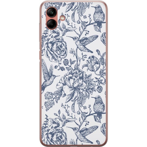 Samsung Galaxy A04 Läpinäkyvä kuori Kukat & Linnut - Romanttinen Vintage-tyylinen Kuviointi