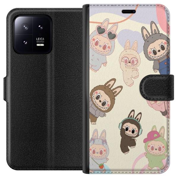 Xiaomi 13 Plånboksfodral Labubu Pop Mart Kollektion Motiv Figur Samling Design Populärt Art Toy Pop Mart Kreativ Grafiskt