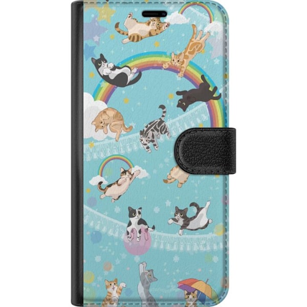 Motorola Moto E14 Tegnebogsetui Regnbue & Katte