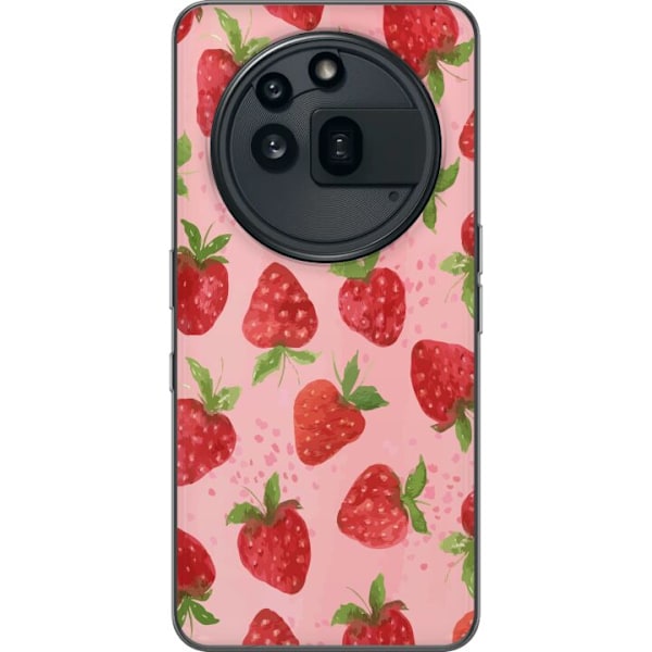Nothing Phone (3a) Pro Genomskinligt Skal Strawberry Dreams – jordgubbsmönster i retrostil